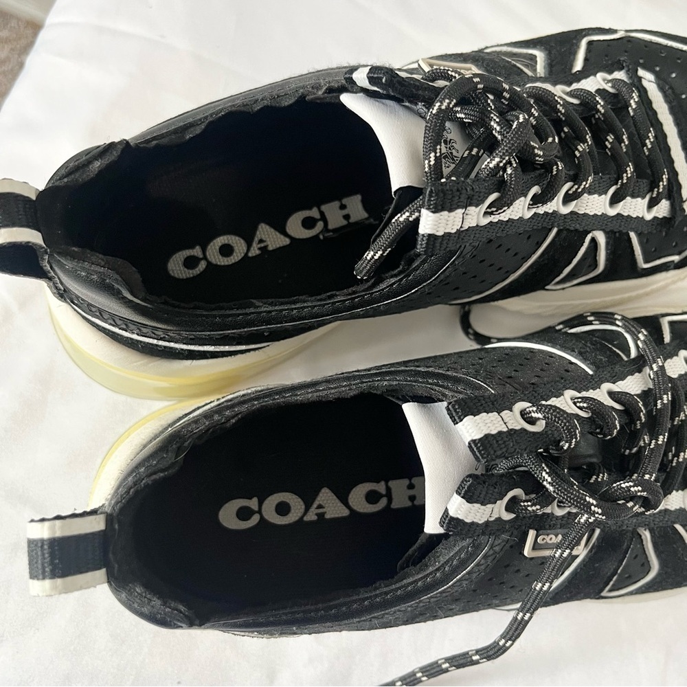 COACH- Citysole Neo Runner Black and White Lace Up Sneakers Size 7.5 - Picture 7 of 8